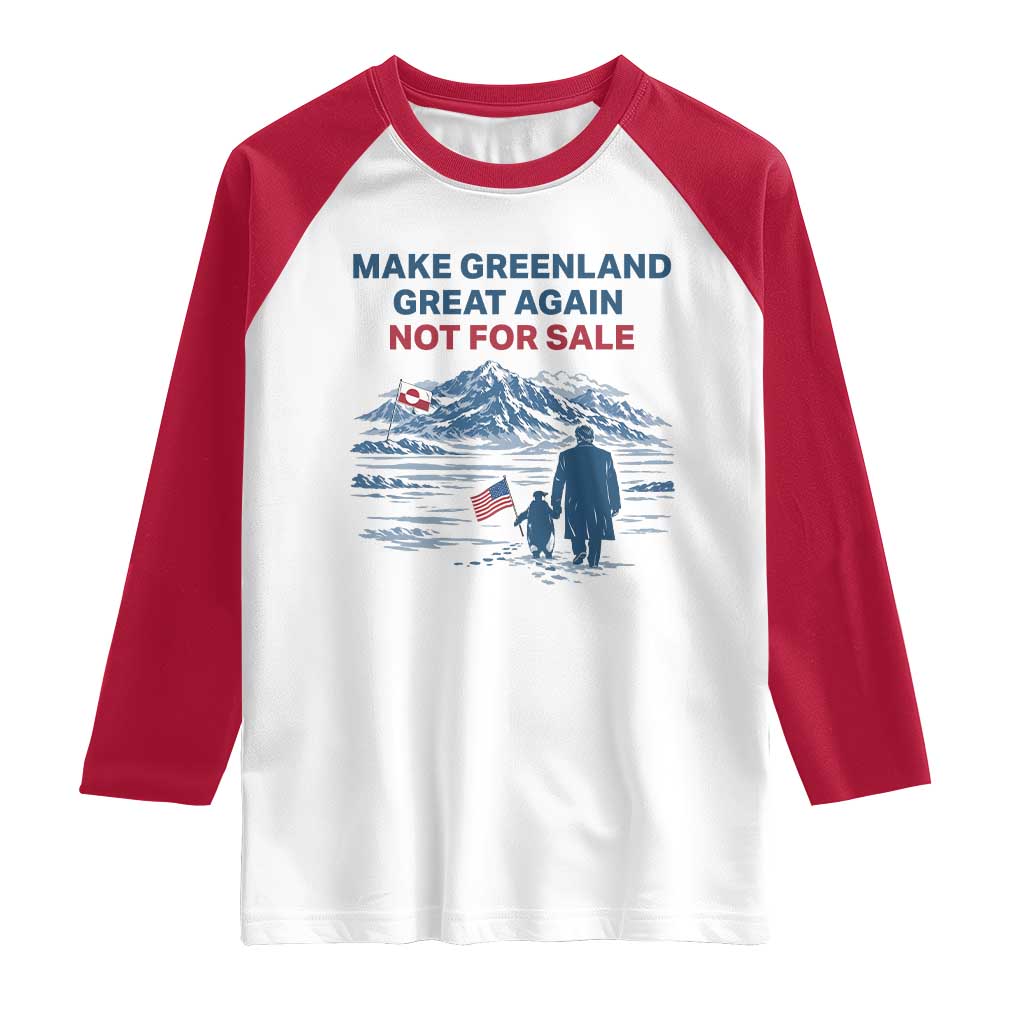 Greenland Is Not for Sale Raglan Shirt Funny Nihilist Penguin Greenland Political Meme FDT