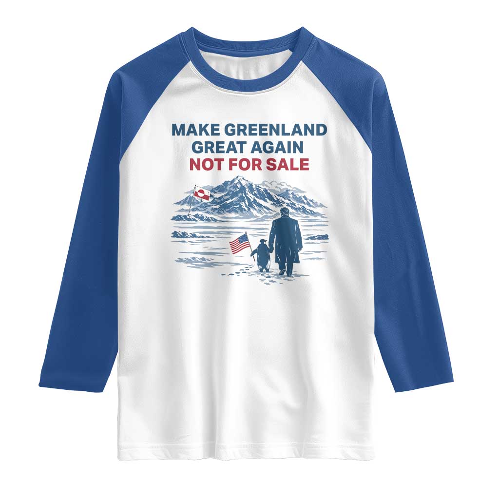 Greenland Is Not for Sale Raglan Shirt Funny Nihilist Penguin Greenland Political Meme FDT