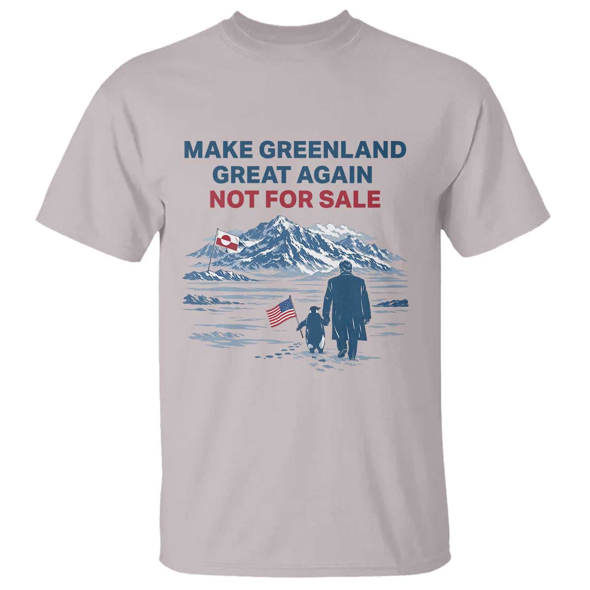 Greenland Is Not for Sale T Shirt Funny Nihilist Penguin Greenland Political Meme FDT