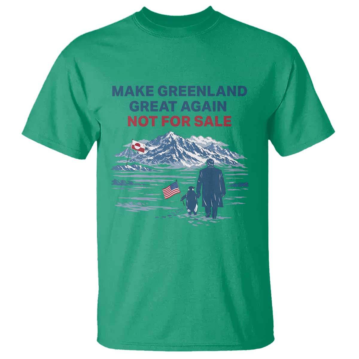 Greenland Is Not for Sale T Shirt Funny Nihilist Penguin Greenland Political Meme FDT