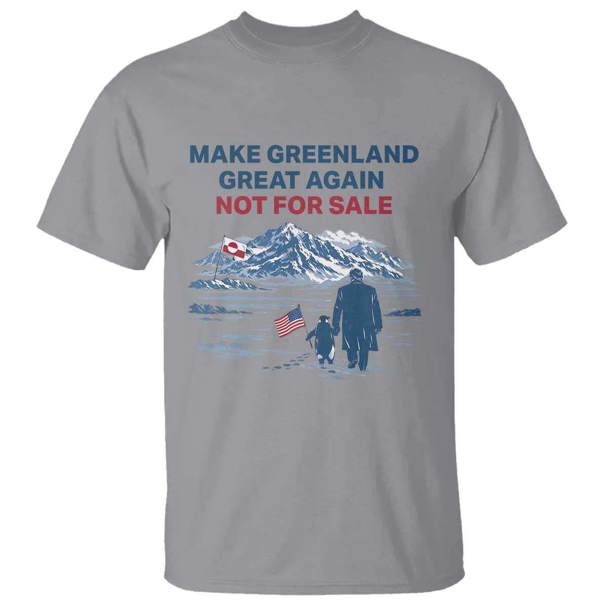 Greenland Is Not for Sale T Shirt Funny Nihilist Penguin Greenland Political Meme FDT