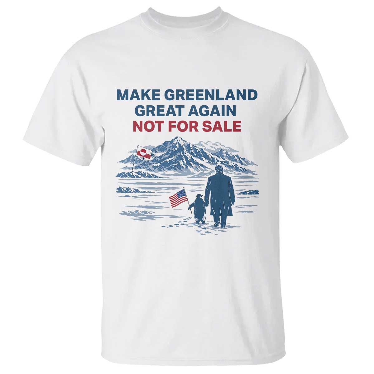 Greenland Is Not for Sale T Shirt Funny Nihilist Penguin Greenland Political Meme FDT