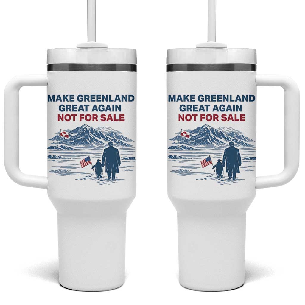 Greenland Is Not for Sale Tumbler With Handle Funny Nihilist Penguin Greenland Political Meme FDT