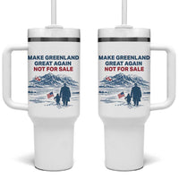 Greenland Is Not for Sale Tumbler With Handle Funny Nihilist Penguin Greenland Political Meme FDT