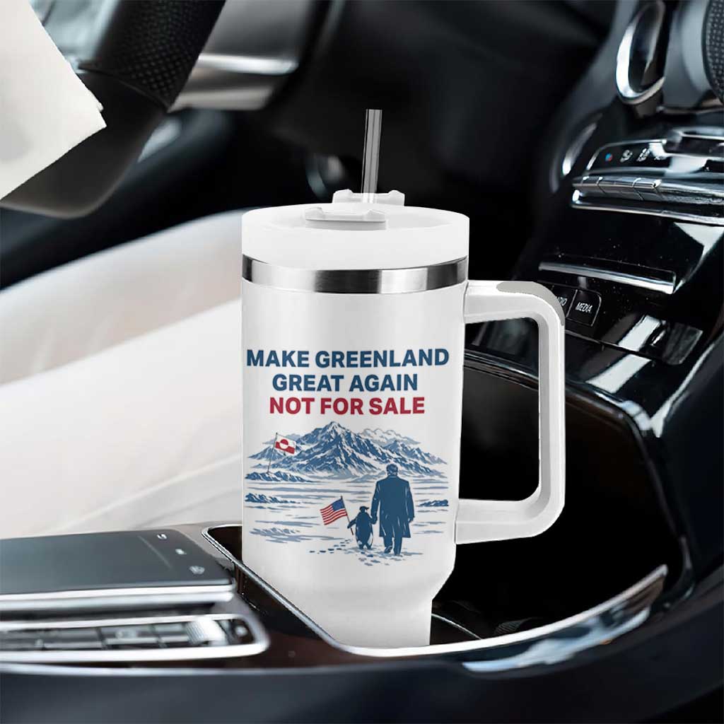 Greenland Is Not for Sale Tumbler With Handle Funny Nihilist Penguin Greenland Political Meme FDT