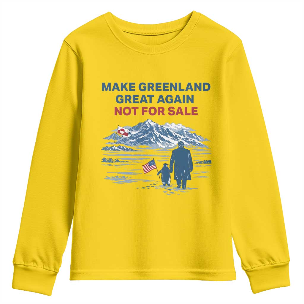 Greenland Is Not for Sale Youth Sweatshirt Funny Nihilist Penguin Greenland Political Meme FDT