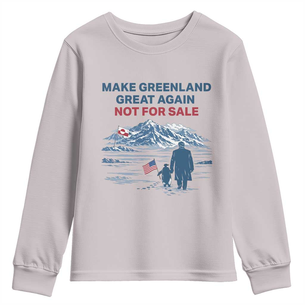 Greenland Is Not for Sale Youth Sweatshirt Funny Nihilist Penguin Greenland Political Meme FDT