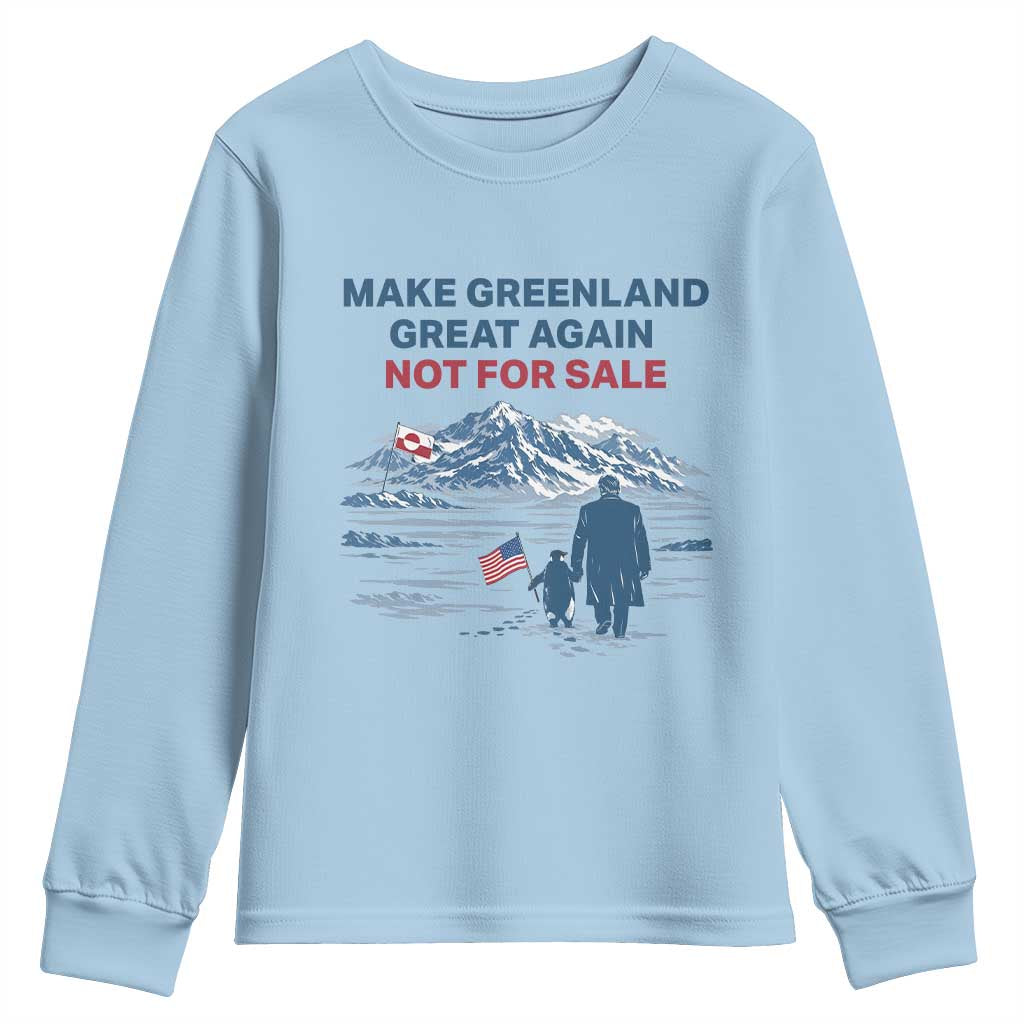 Greenland Is Not for Sale Youth Sweatshirt Funny Nihilist Penguin Greenland Political Meme FDT