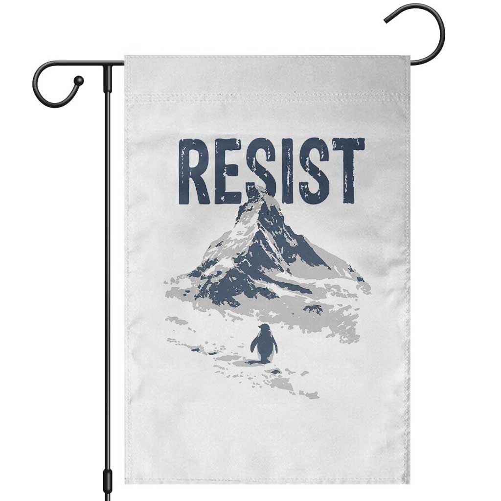 Funny Penguin Protest Garden Flag Resist Penguin Mountain Hiking Meme