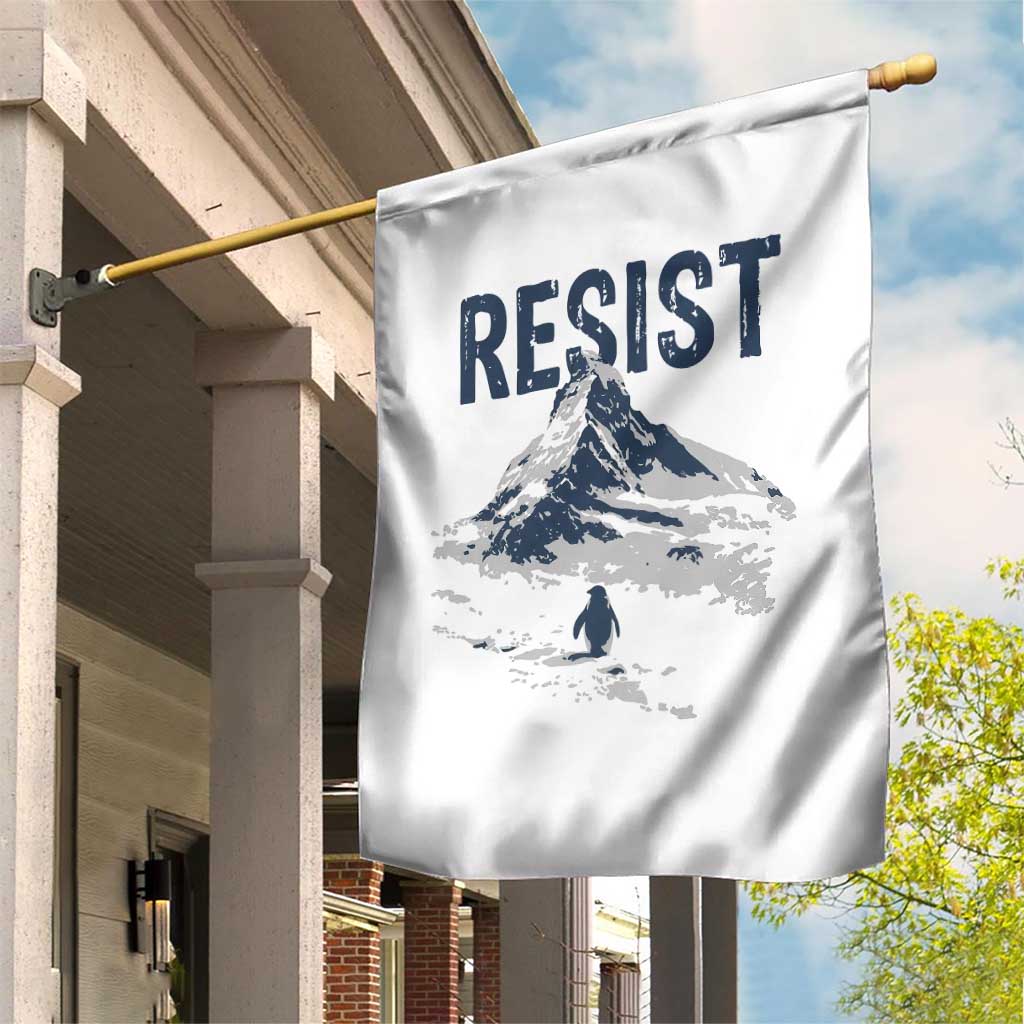 Funny Penguin Protest Garden Flag Resist Penguin Mountain Hiking Meme