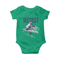 Funny Penguin Protest Baby Onesie Resist Penguin Mountain Hiking Meme
