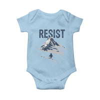 Funny Penguin Protest Baby Onesie Resist Penguin Mountain Hiking Meme