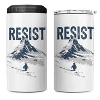 Funny Penguin Protest 4 in 1 Can Cooler Tumbler Resist Penguin Mountain Hiking Meme