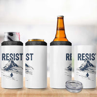 Funny Penguin Protest 4 in 1 Can Cooler Tumbler Resist Penguin Mountain Hiking Meme