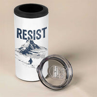 Funny Penguin Protest 4 in 1 Can Cooler Tumbler Resist Penguin Mountain Hiking Meme