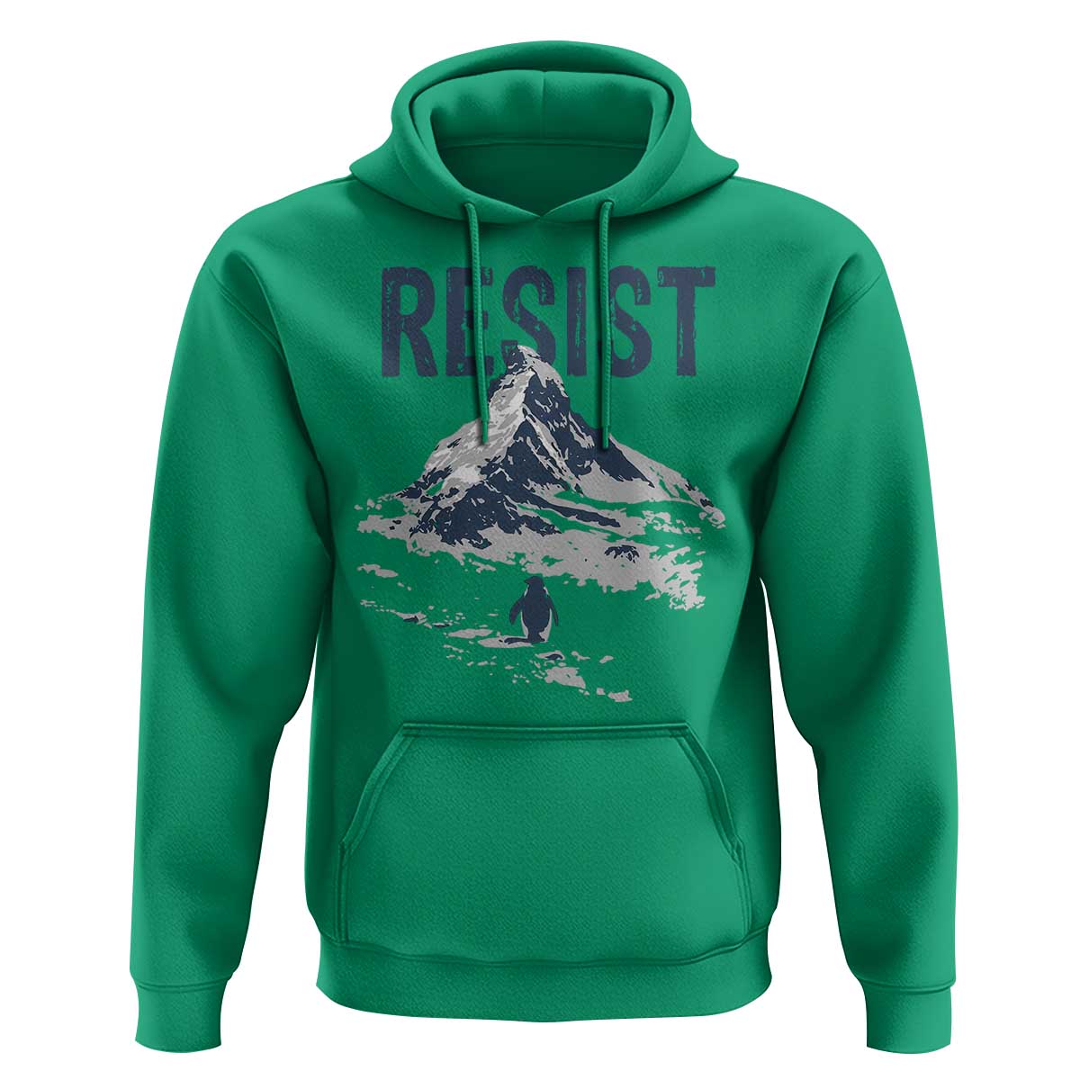 Funny Penguin Protest Hoodie Resist Penguin Mountain Hiking Meme