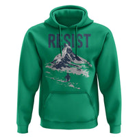 Funny Penguin Protest Hoodie Resist Penguin Mountain Hiking Meme
