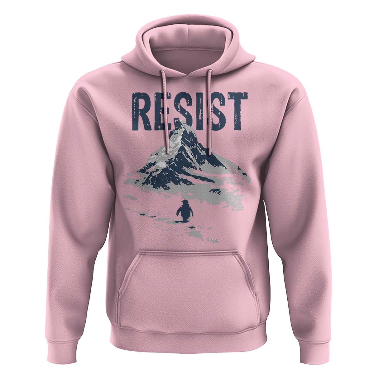 Funny Penguin Protest Hoodie Resist Penguin Mountain Hiking Meme