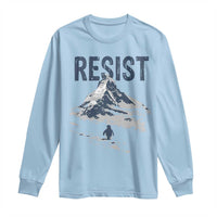 Funny Penguin Protest Long Sleeve Shirt Resist Penguin Mountain Hiking Meme