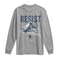 Funny Penguin Protest Long Sleeve Shirt Resist Penguin Mountain Hiking Meme