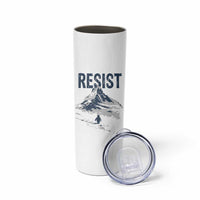 Funny Penguin Protest Skinny Tumbler Resist Penguin Mountain Hiking Meme