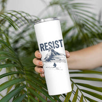Funny Penguin Protest Skinny Tumbler Resist Penguin Mountain Hiking Meme