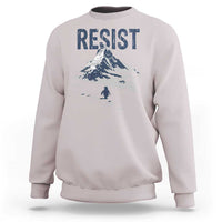 Funny Penguin Protest Sweatshirt Resist Penguin Mountain Hiking Meme