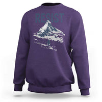 Funny Penguin Protest Sweatshirt Resist Penguin Mountain Hiking Meme