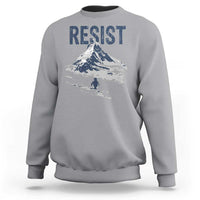Funny Penguin Protest Sweatshirt Resist Penguin Mountain Hiking Meme