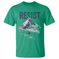 Funny Penguin Protest T Shirt Resist Penguin Mountain Hiking Meme