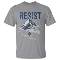 Funny Penguin Protest T Shirt Resist Penguin Mountain Hiking Meme