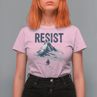 Funny Penguin Protest T Shirt For Women Resist Penguin Mountain Hiking Meme