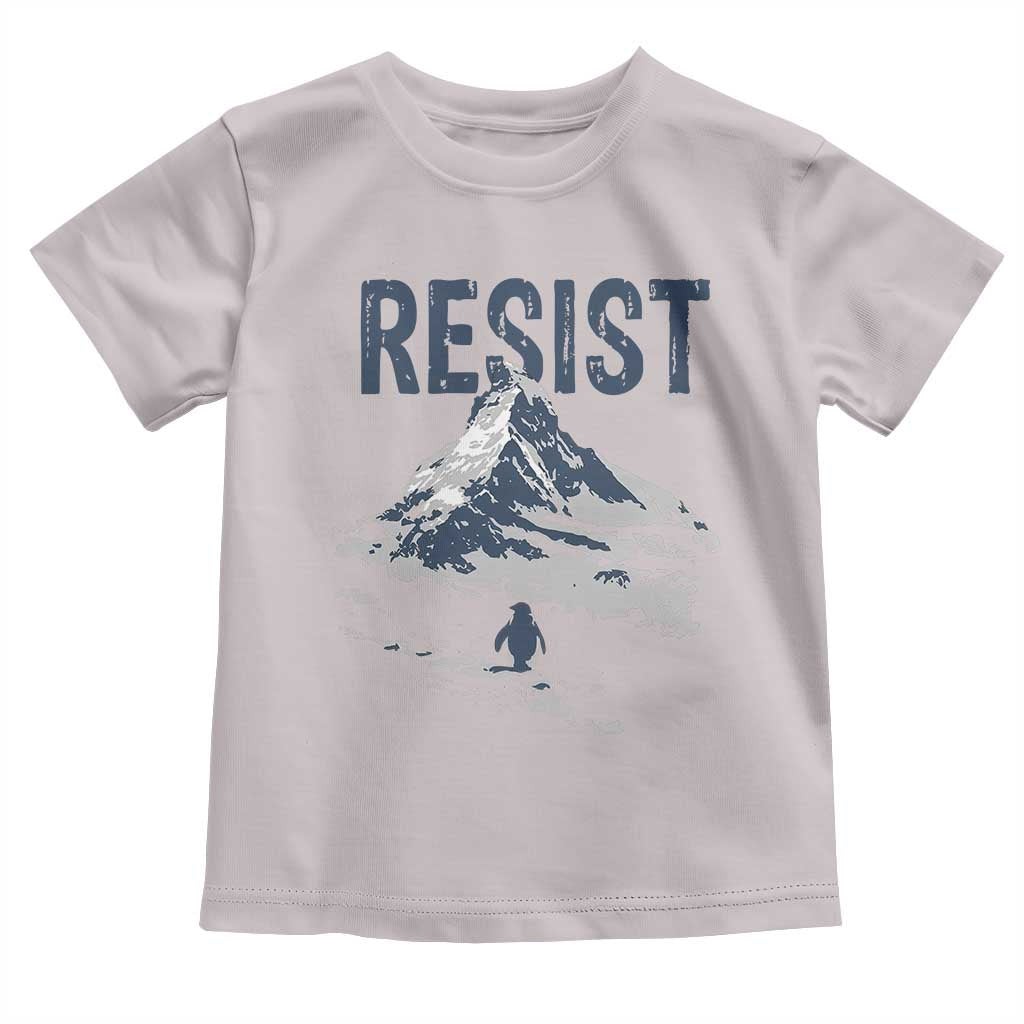 Funny Penguin Protest Toddler T Shirt Resist Penguin Mountain Hiking Meme