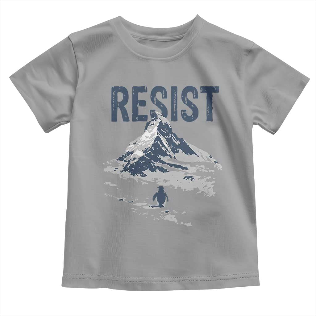Funny Penguin Protest Toddler T Shirt Resist Penguin Mountain Hiking Meme