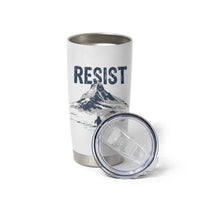 Funny Penguin Protest Tumbler Cup Resist Penguin Mountain Hiking Meme