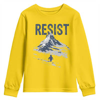 Funny Penguin Protest Youth Sweatshirt Resist Penguin Mountain Hiking Meme