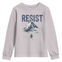 Funny Penguin Protest Youth Sweatshirt Resist Penguin Mountain Hiking Meme