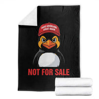 Greenland Is Not for Sale Throw Blanket Funny Nihilist Penguin FDT Political Meme