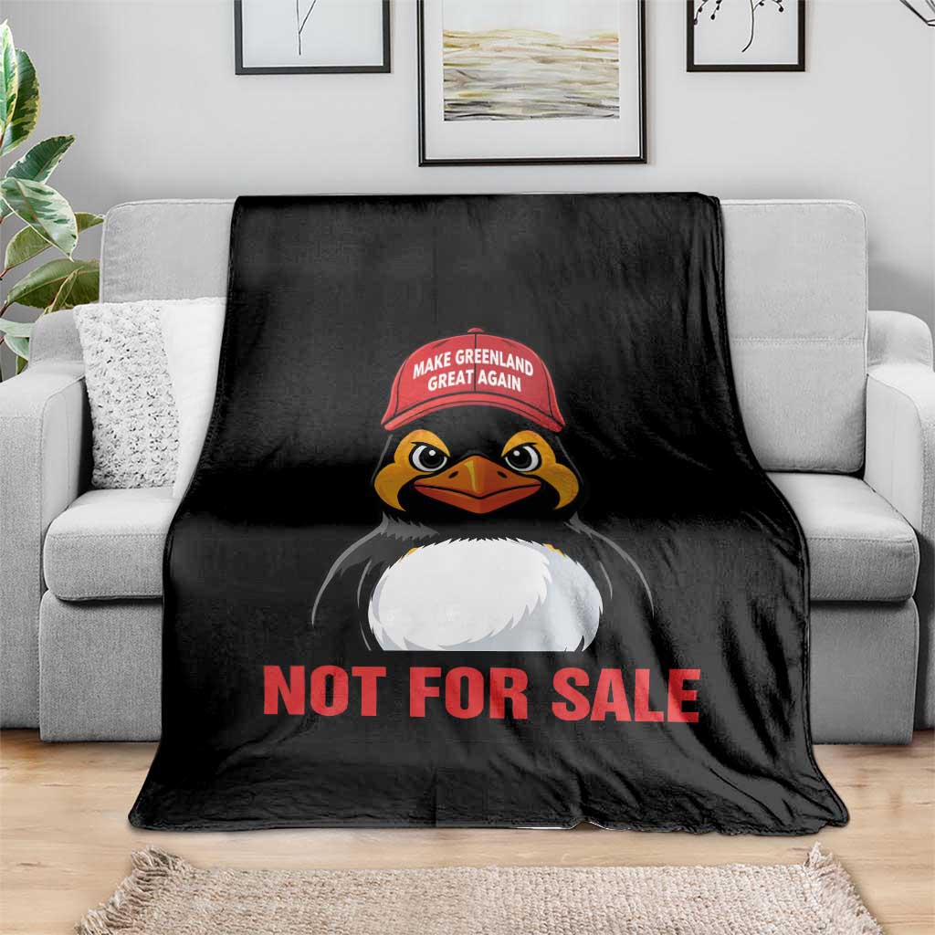 Greenland Is Not for Sale Throw Blanket Funny Nihilist Penguin FDT Political Meme