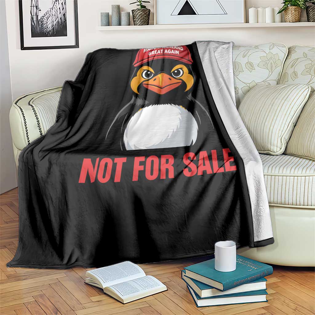 Greenland Is Not for Sale Throw Blanket Funny Nihilist Penguin FDT Political Meme