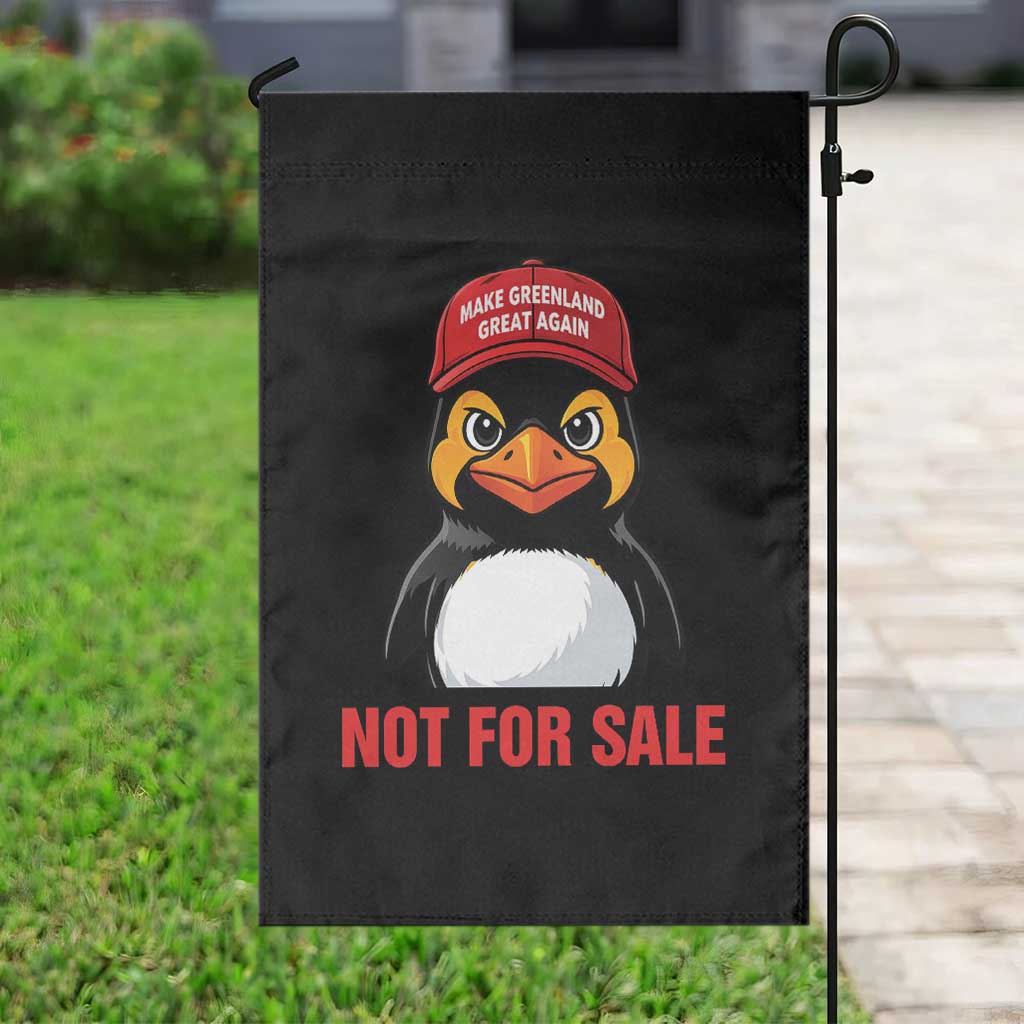 Greenland Is Not for Sale Garden Flag Funny Nihilist Penguin FDT Political Meme