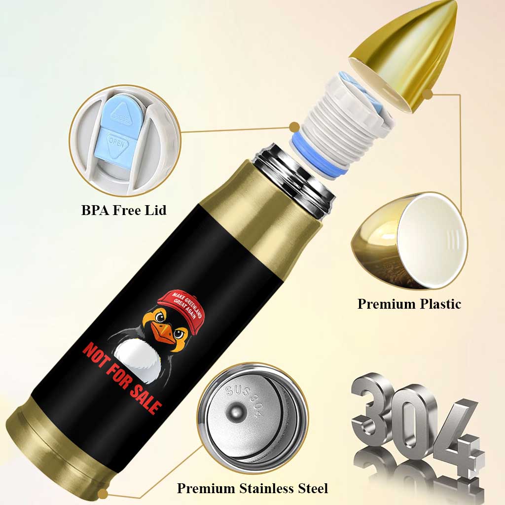 Greenland Is Not for Sale Bullet Tumbler Funny Nihilist Penguin FDT Political Meme