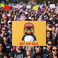 Greenland Is Not for Sale Protest Sign Funny Nihilist Penguin FDT Political Meme