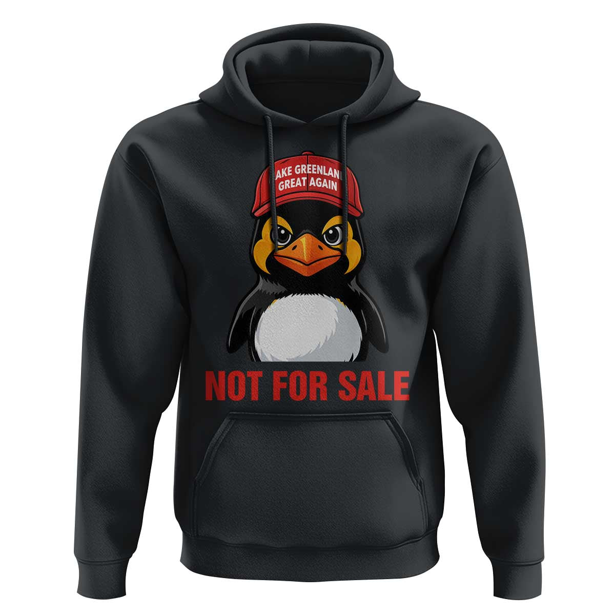 Greenland Is Not for Sale Hoodie Funny Nihilist Penguin FDT Political Meme
