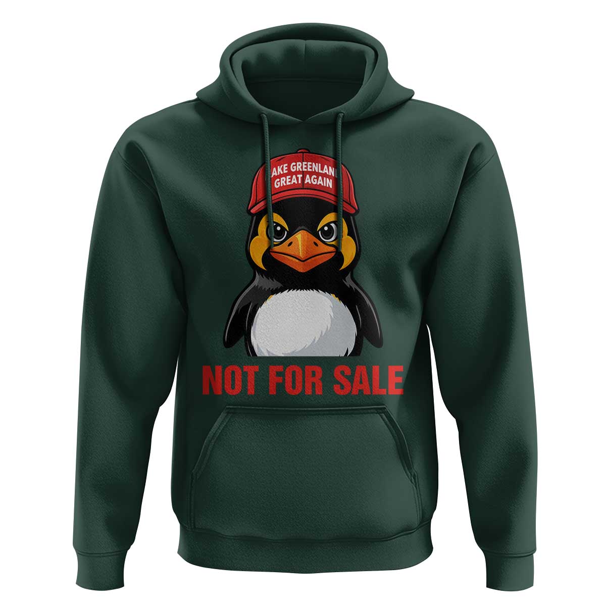 Greenland Is Not for Sale Hoodie Funny Nihilist Penguin FDT Political Meme