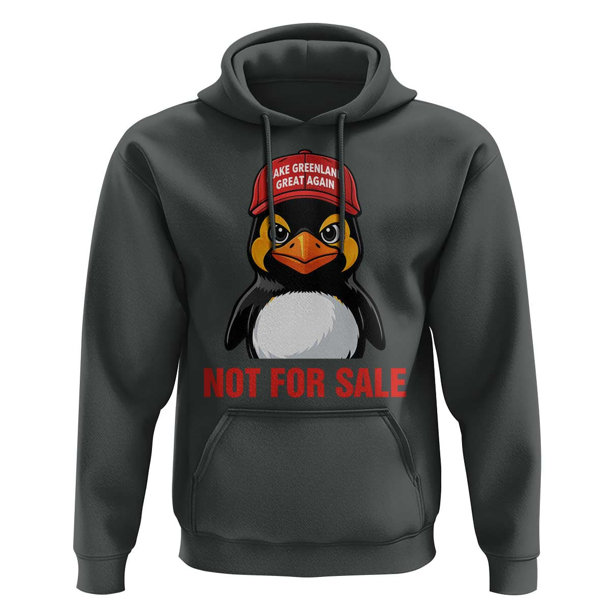 Greenland Is Not for Sale Hoodie Funny Nihilist Penguin FDT Political Meme