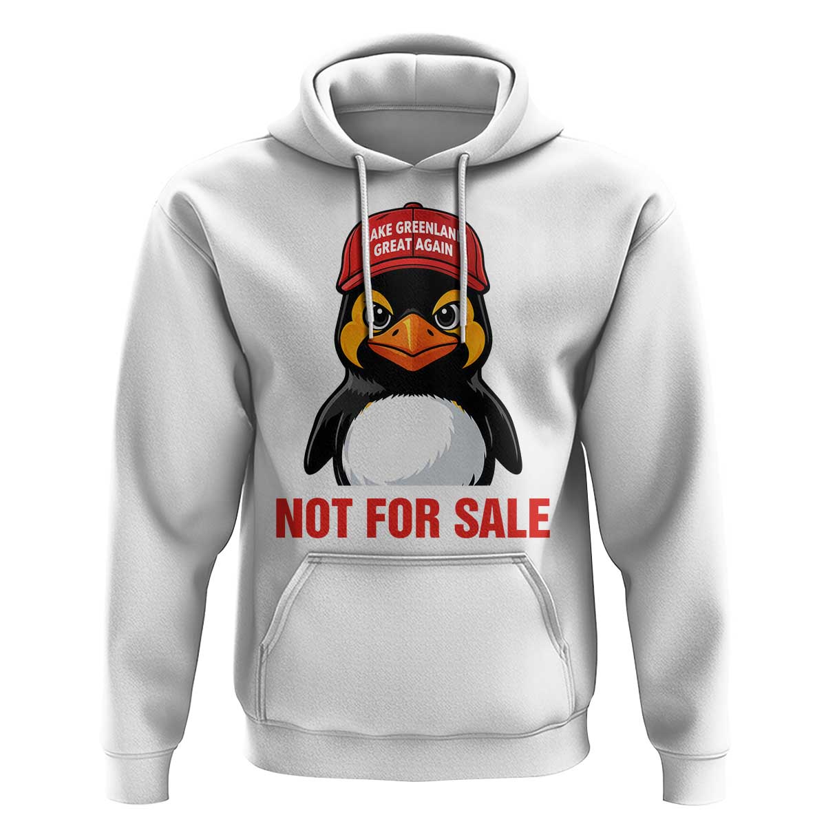 Greenland Is Not for Sale Hoodie Funny Nihilist Penguin FDT Political Meme