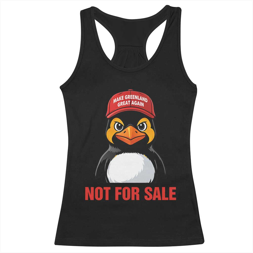Greenland Is Not for Sale Racerback Tank Top Funny Nihilist Penguin FDT Political Meme