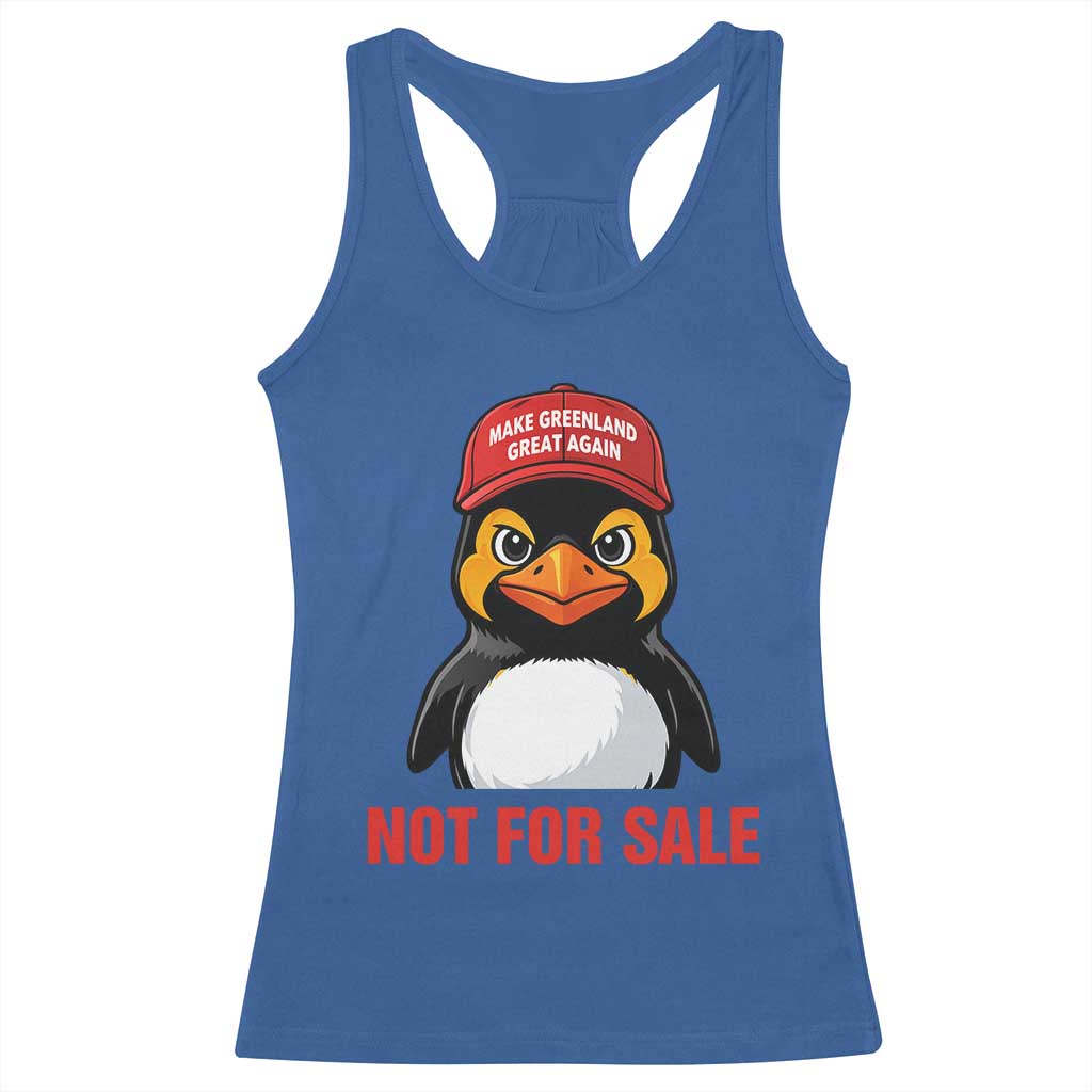 Greenland Is Not for Sale Racerback Tank Top Funny Nihilist Penguin FDT Political Meme