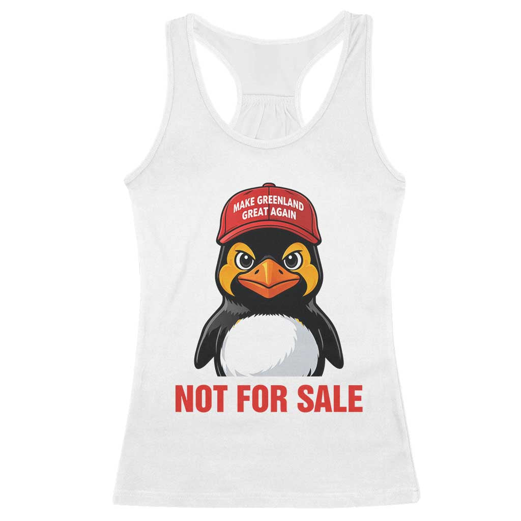 Greenland Is Not for Sale Racerback Tank Top Funny Nihilist Penguin FDT Political Meme